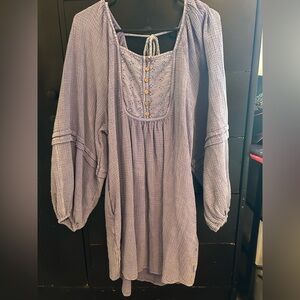 Three Bird Nest Lavender Gauze Dress with Button Accents - Size Large - NWOT